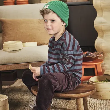 Longsleeve streep Gerben (seafoam shadow/crushed cloves)