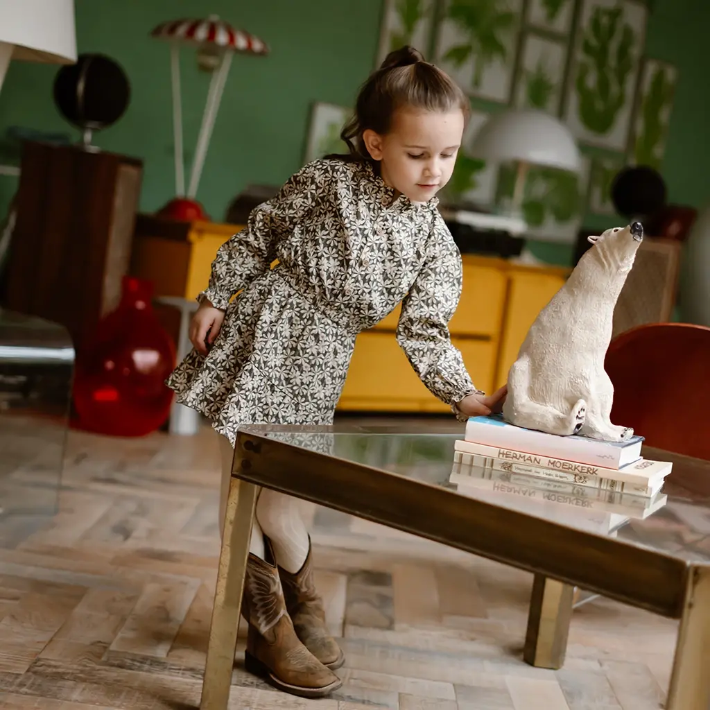 Jurk shiny flower (phantom)