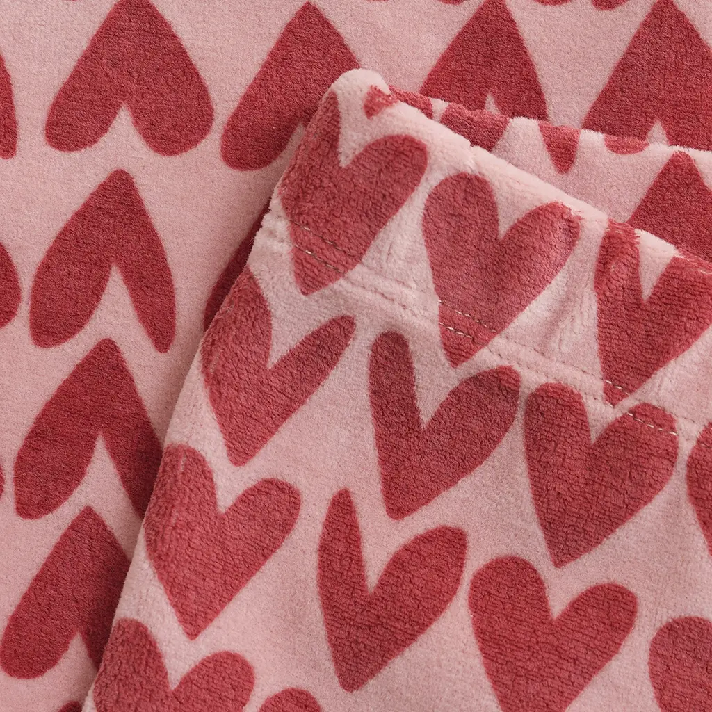 Broek badstof flared heart (pale mauve)