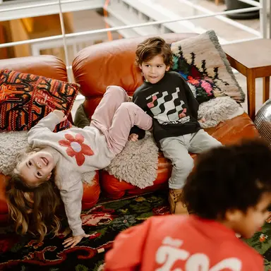 Gebreide trui flower (pale mauve)