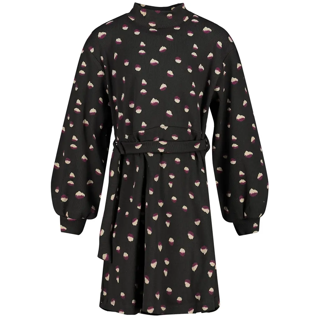 Jurk Zahra (aop black animal)