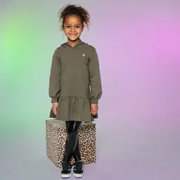 Jurk hoodie Zaina (army green)