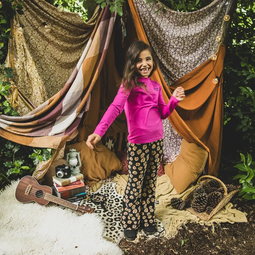 Broek flared velvet (soft winterflower)