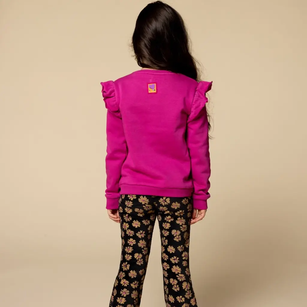 Broek flared velvet (soft winterflower)