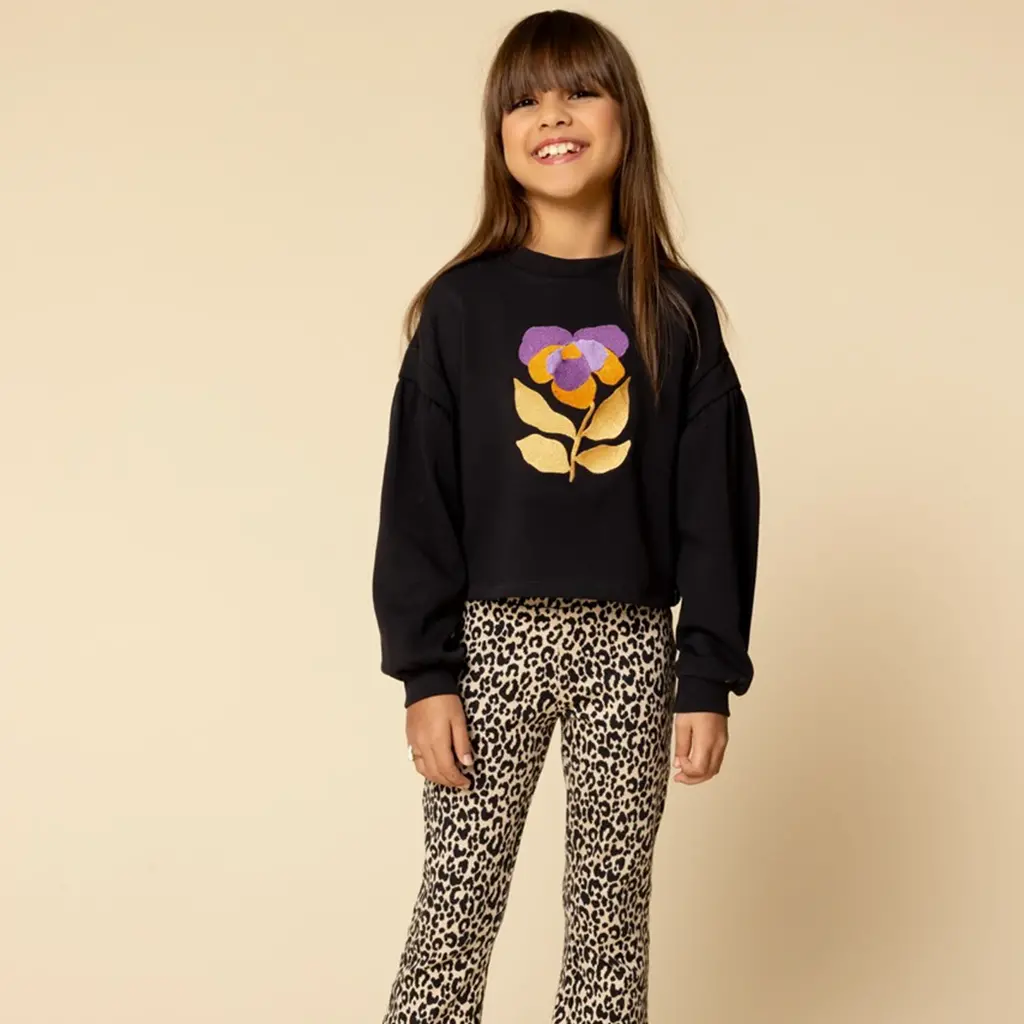 Broek flared (sandy leopard)