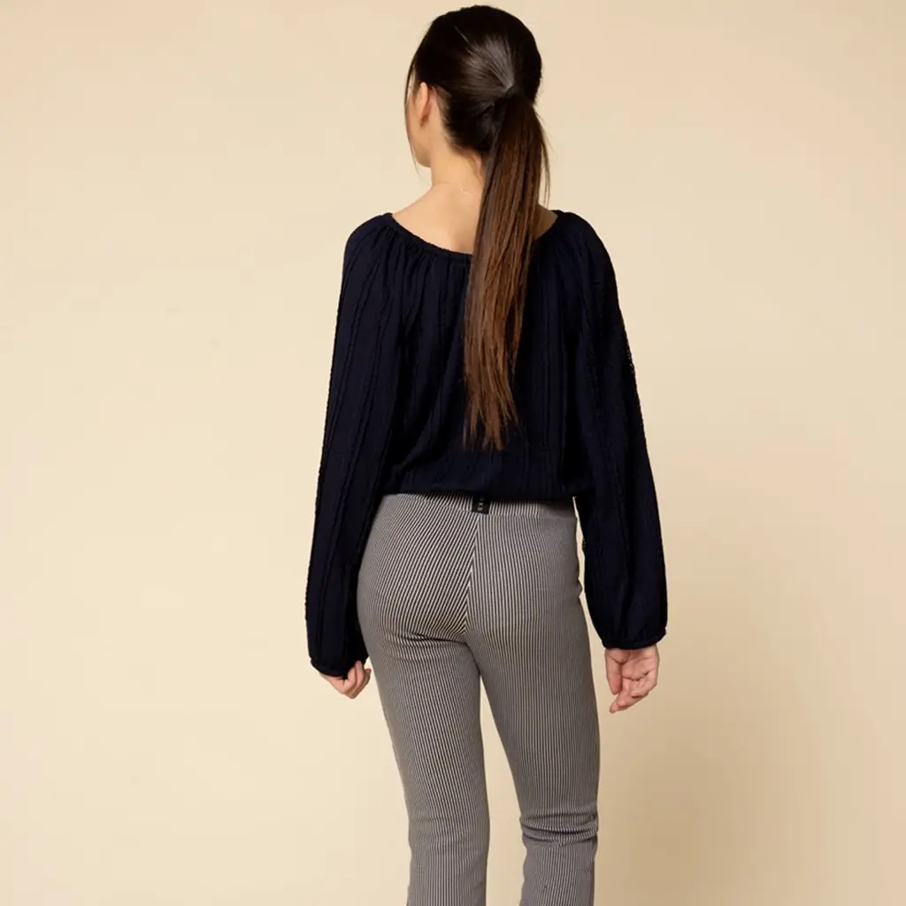 Broek flared (mini stripe)