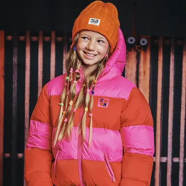 Gebreide muts Rune (orange tiger)