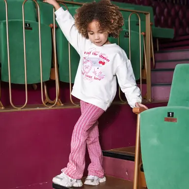 Broek Hinte flared (aop red stripe)