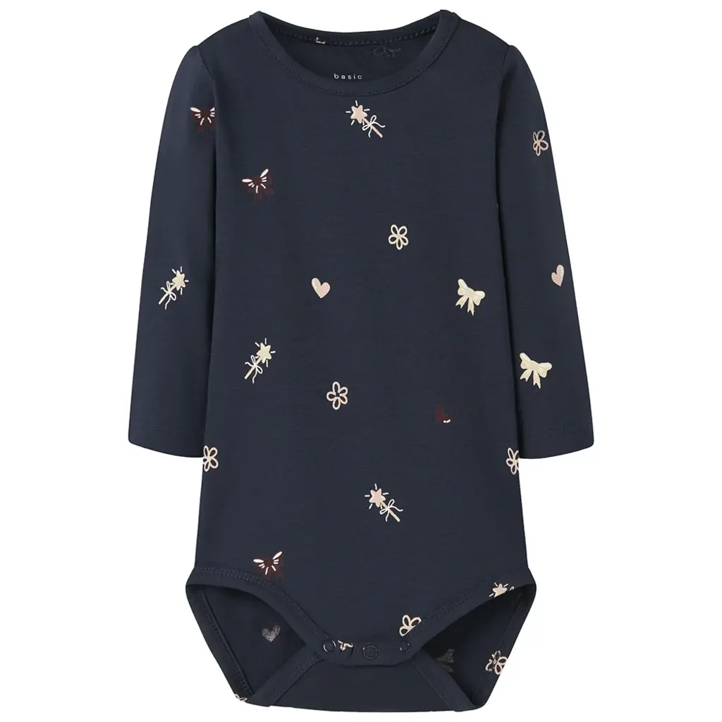 Rompertje Vandora (navy blazer flowers/hearts)