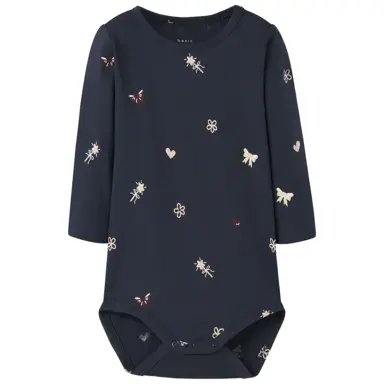 Rompertje Vandora (navy blazer flowers/hearts)