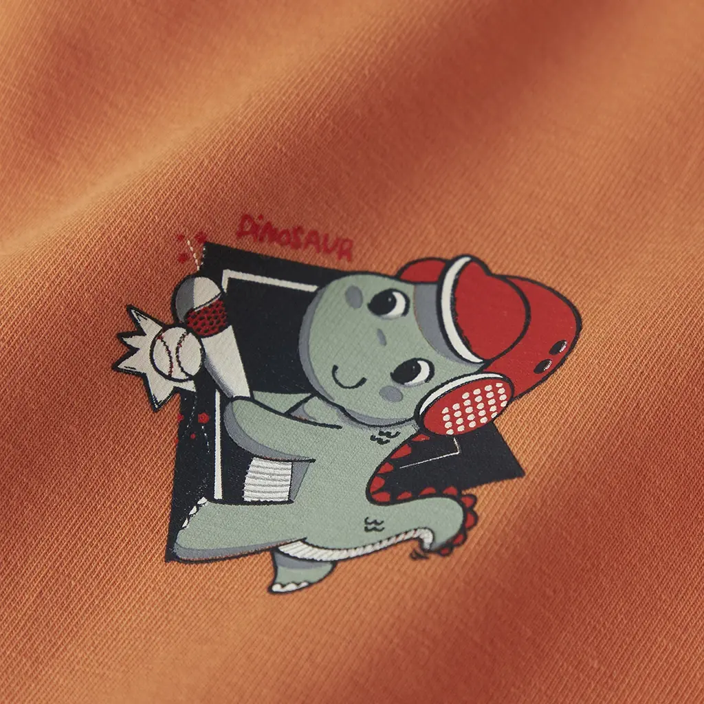 Longsleeve Vux (dusty orange dino)