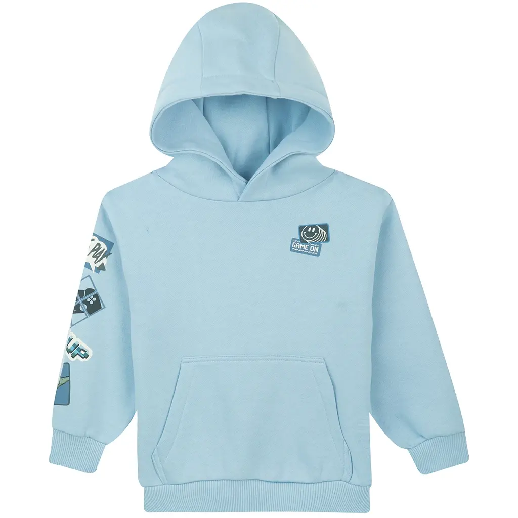 Trui hoodie Gameover (light blue)