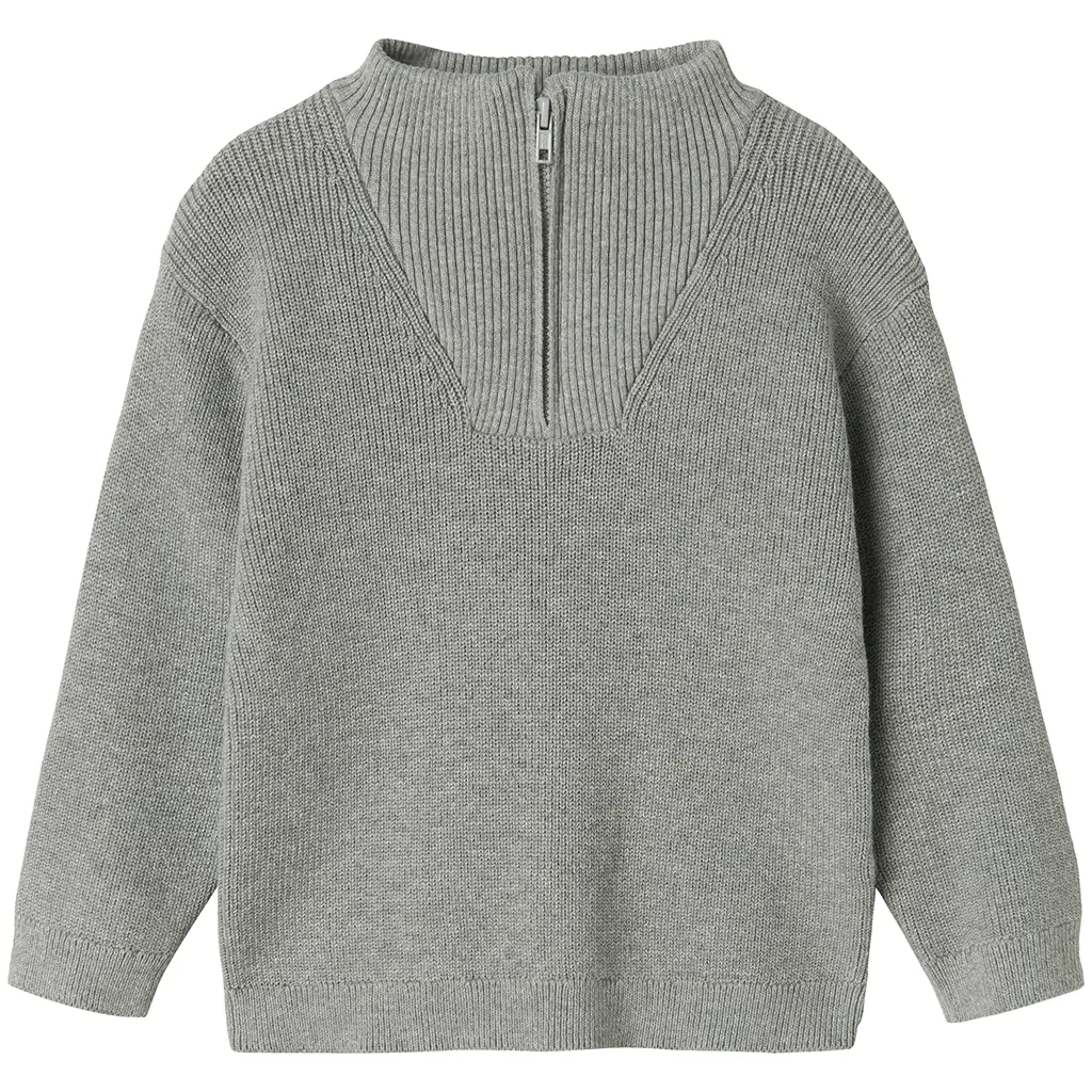 Gebreide schipperstrui Nesolle (grey melange)