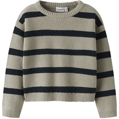 Gebreide trui Vnilla (island fossil/navy blazer stripe)