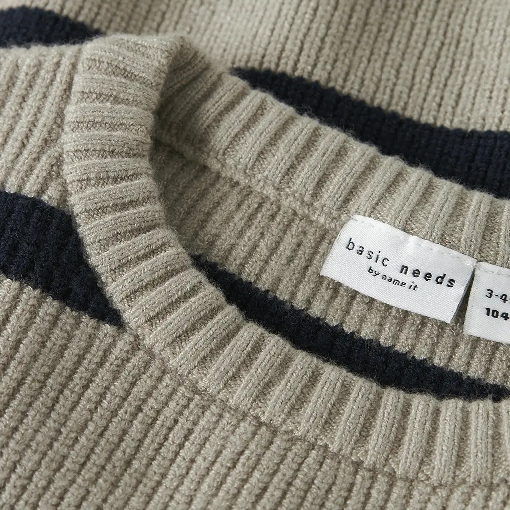Gebreide trui Vnilla (island fossil/navy blazer stripe)