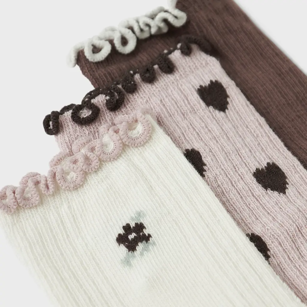 Vijf paar sokken Netti (peppercorn/burnished lilac/cloud dancer)