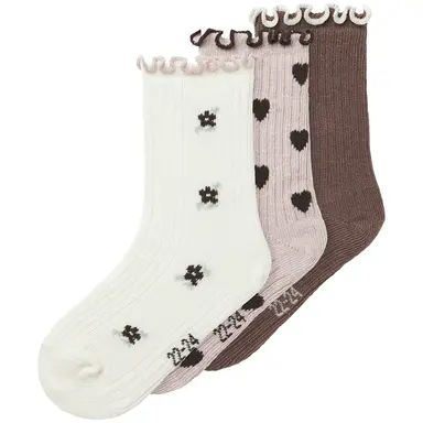 Drie paar sokken Netti (peppercorn/burnshed lilac/cloud dancer)