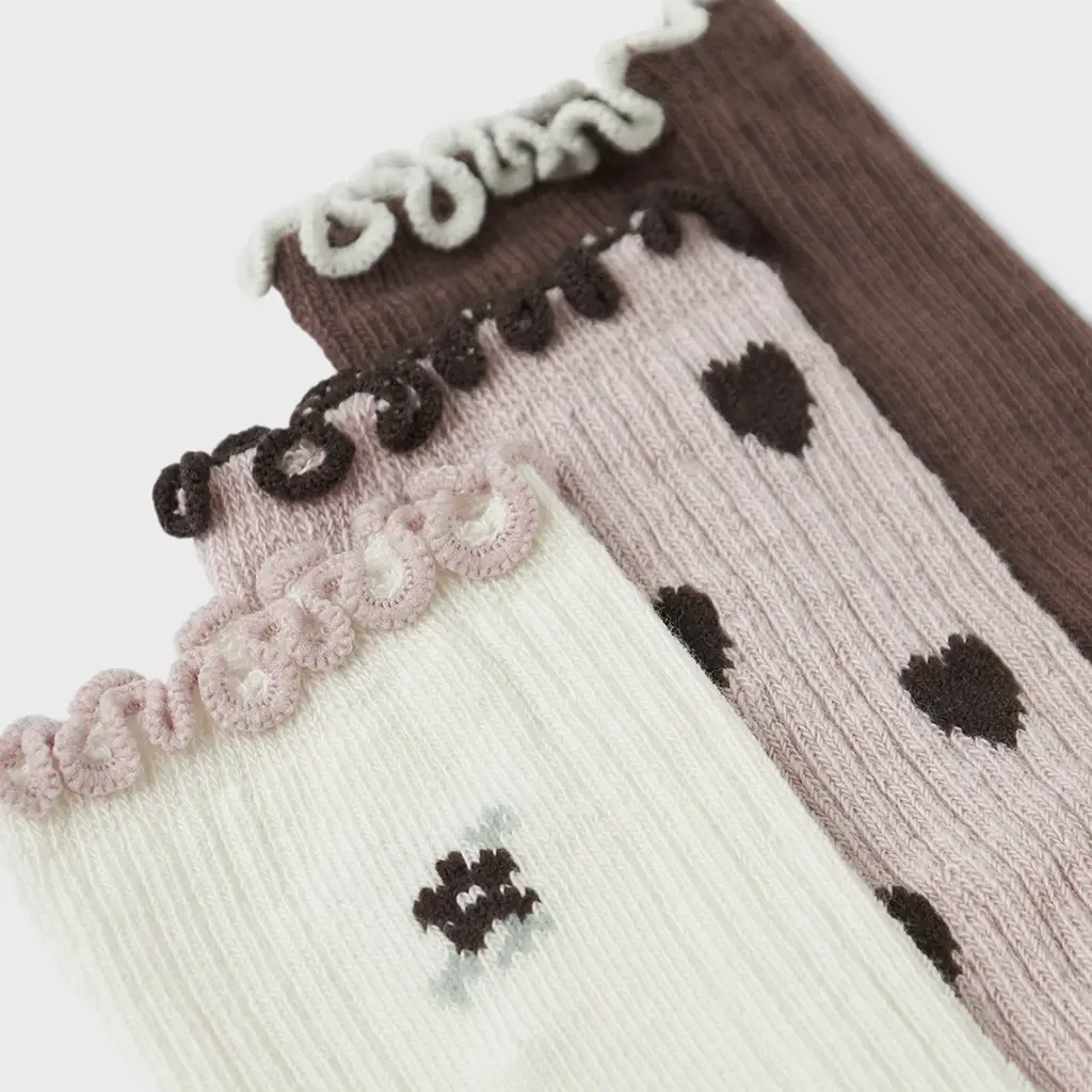 Drie paar sokken Netti (peppercorn/burnshed lilac/cloud dancer)