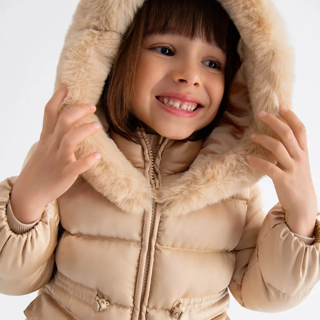 Winterjas satin (almond)