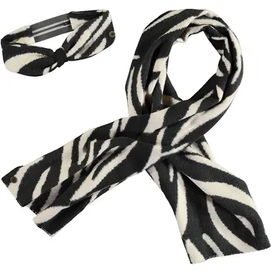 Set sjaal en haarband Nila (zebra)
