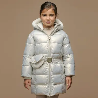 Winterjas Bodhi met tasje-riempje (silver shadow)