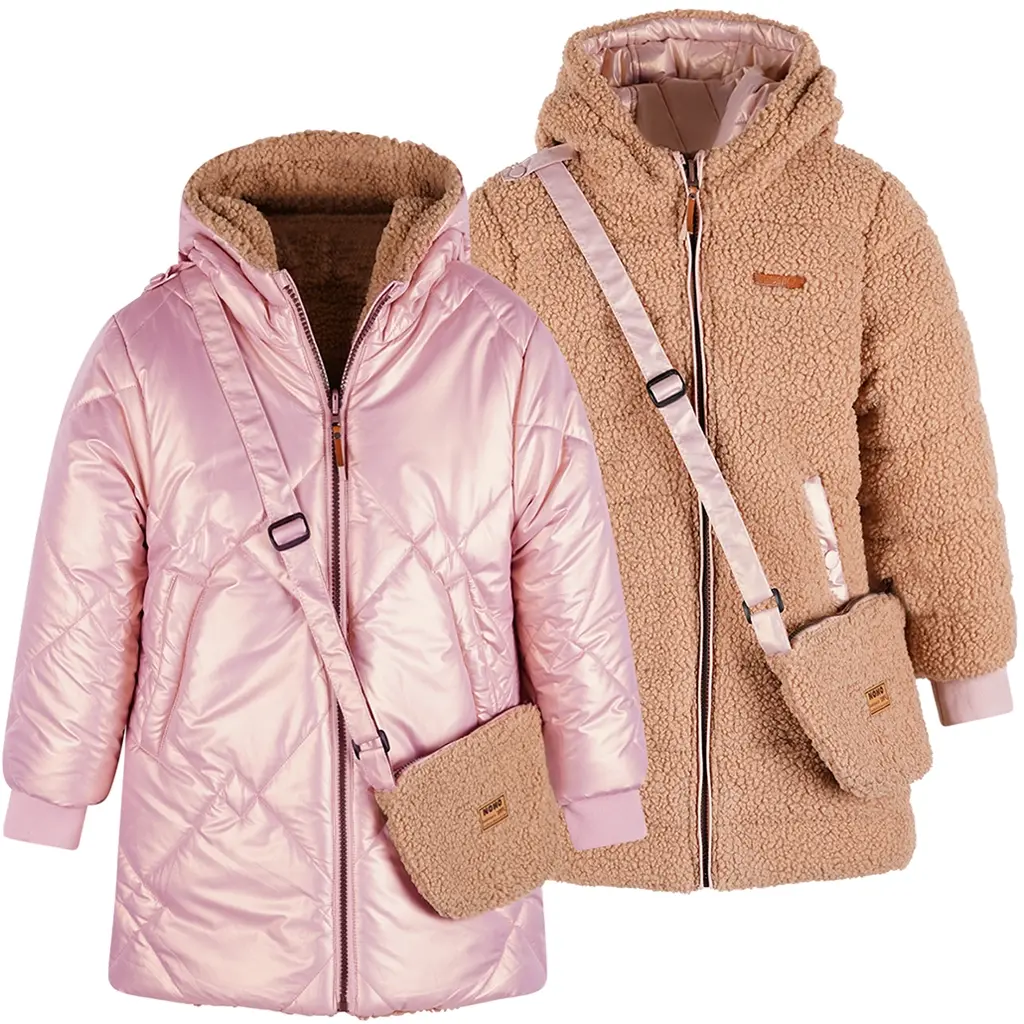 Winterjas Betty REVERSIBLE met tasje (animal)