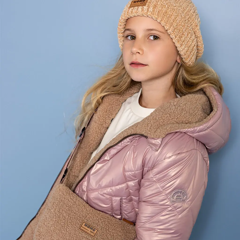 Winterjas Betty REVERSIBLE met tasje (animal)