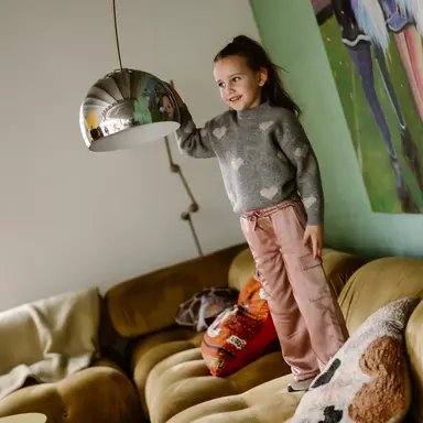 Broek shiny wide fit (pale mauve)