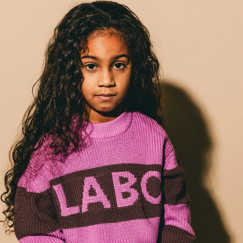 Gebreide trui Rhone (pink stripe aop)