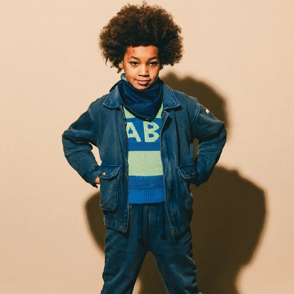 Gebreide trui Rhone (blue stripe aop)