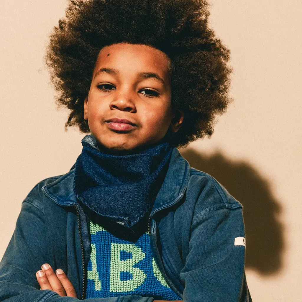 Gebreide trui Rhone (blue stripe aop)