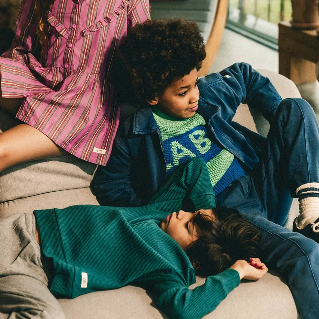 Gebreide trui Rhone (blue stripe aop)