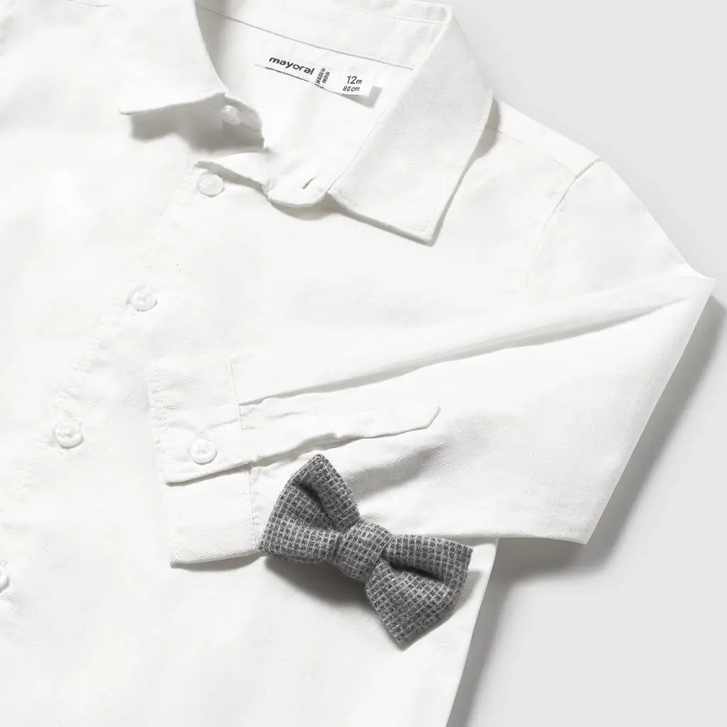 Overhemd met strikje (ivory)