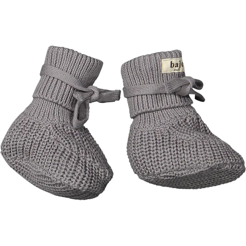Gebreide slofjes Stans (grey steel)