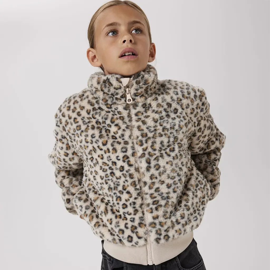 Winterjas fake fur Mila (oxford tan leo)