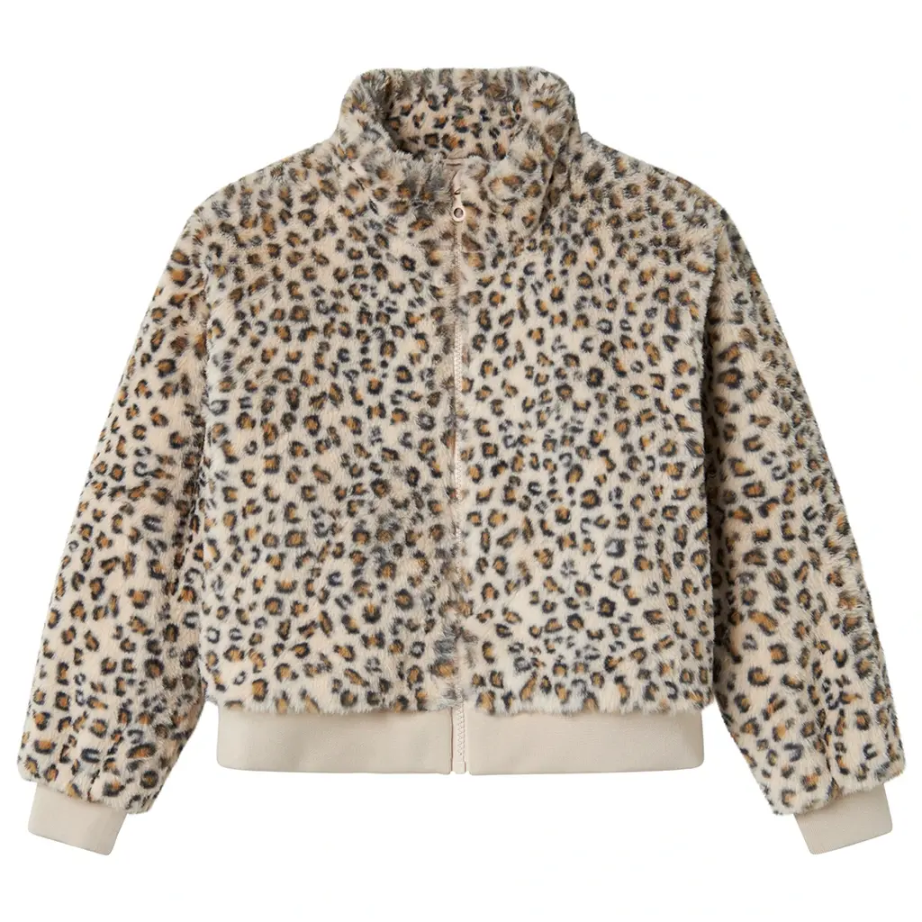 Winterjas fake fur Mila (oxford tan leo)