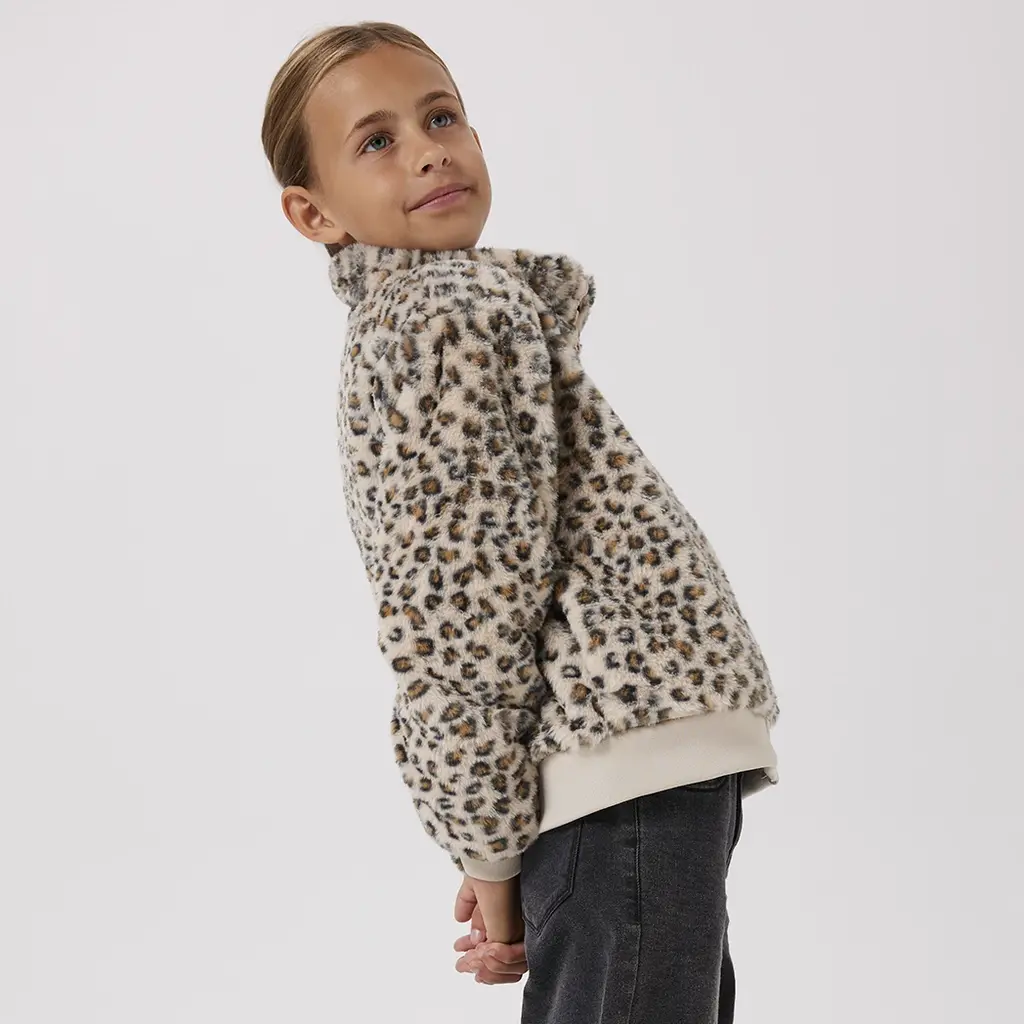 Winterjas fake fur Mila (oxford tan leo)