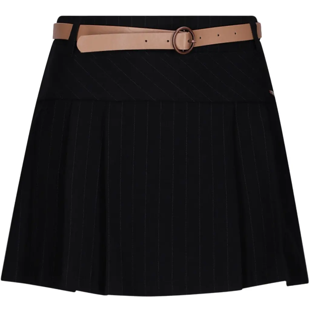 Rokje met riempje Nimmy pinstripe (jet black)