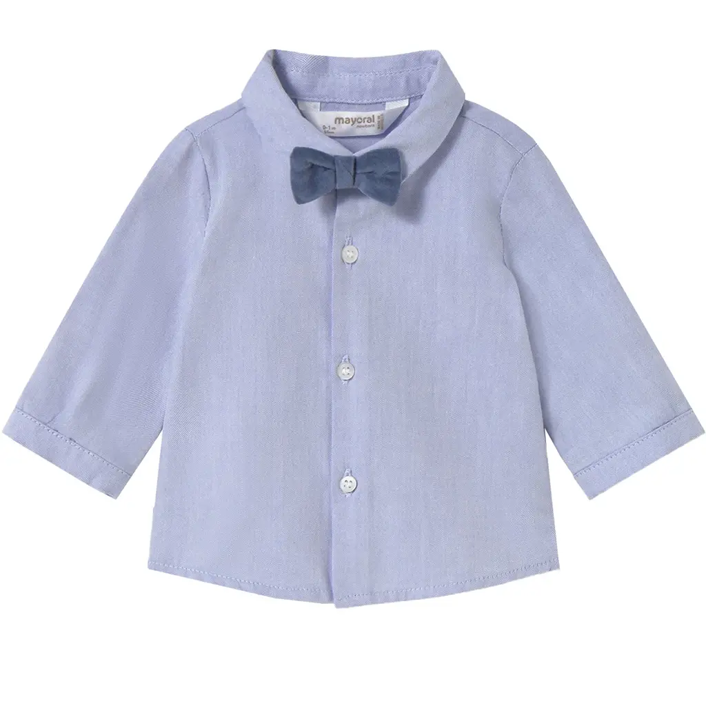 Overhemd met strikje (artic blue)