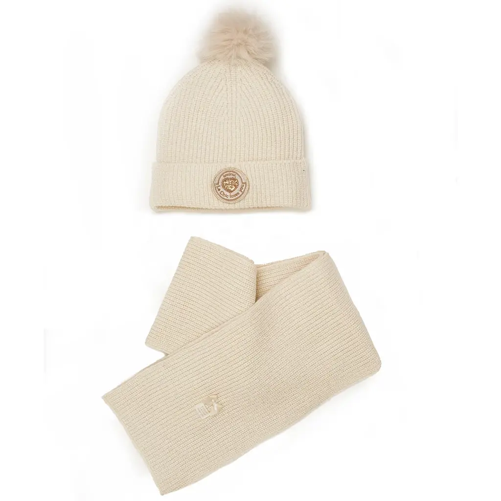 Set muts Rosa & sjaal Reya (warm winter white)