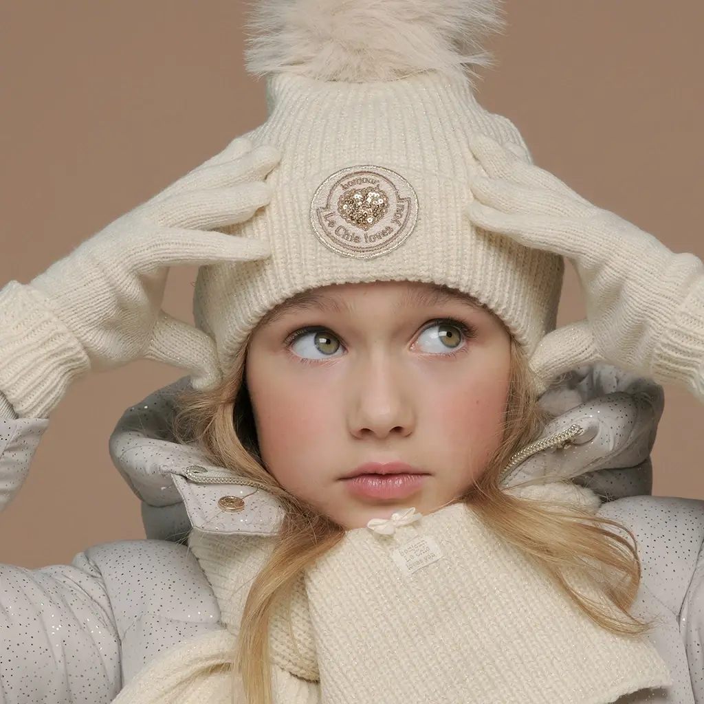 Set muts Rosa & sjaal Reya (warm winter white)