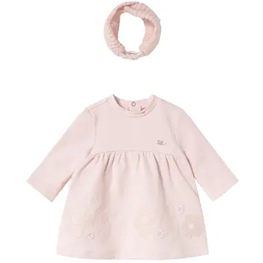 Jurkje met haarbandje (baby rose)