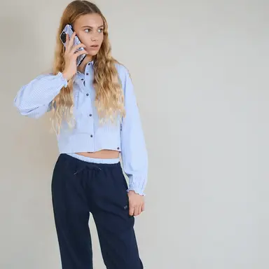 Blouse Tikky cropped (bright sky)