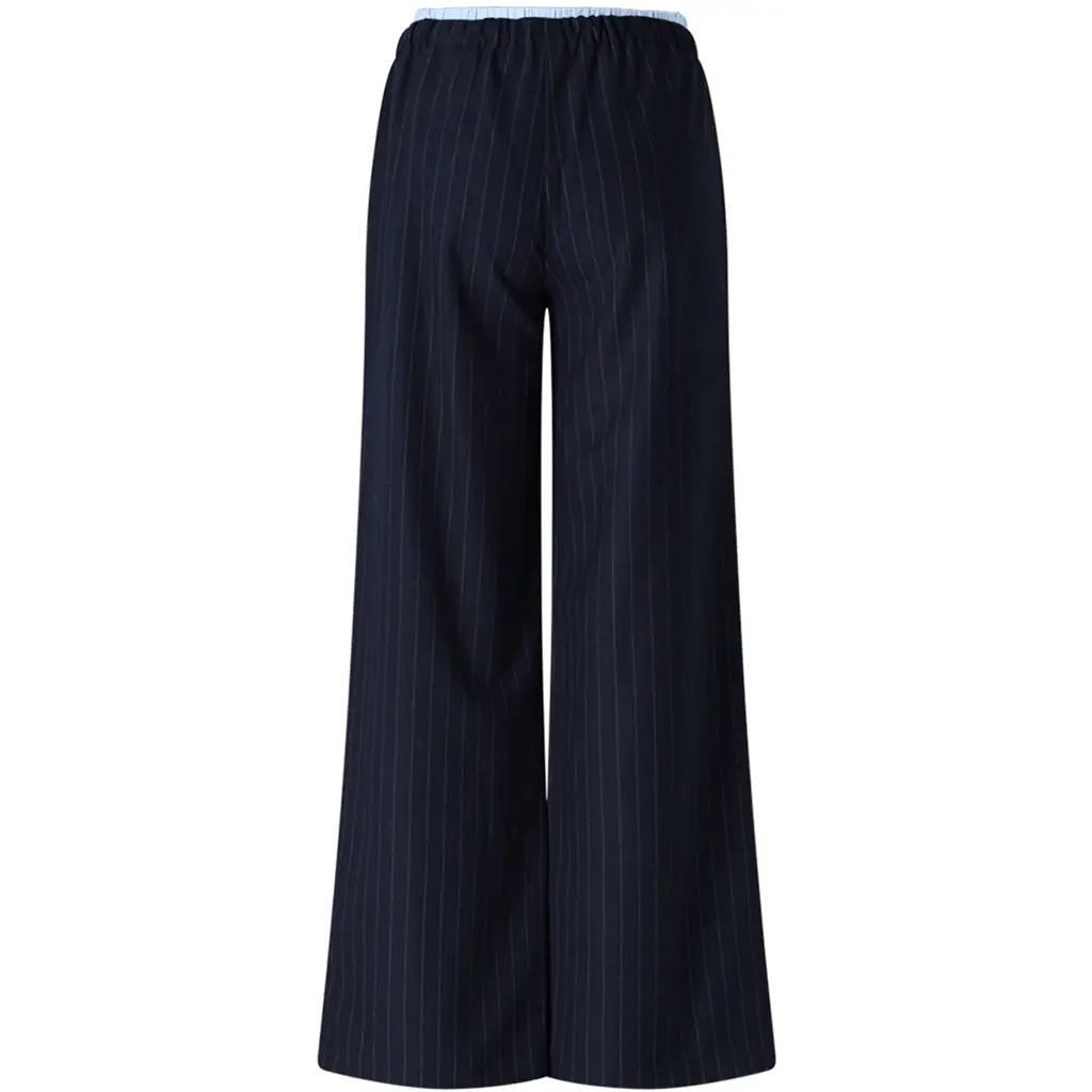 Broek Sub pinstripe wide fit (navy blazer)