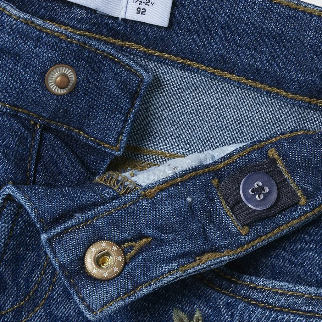 Jeans MOM FIT Bella (dark blue denim flower)