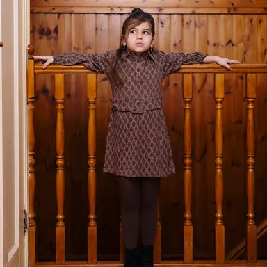 Jurk Vajen (aop taupe lines)