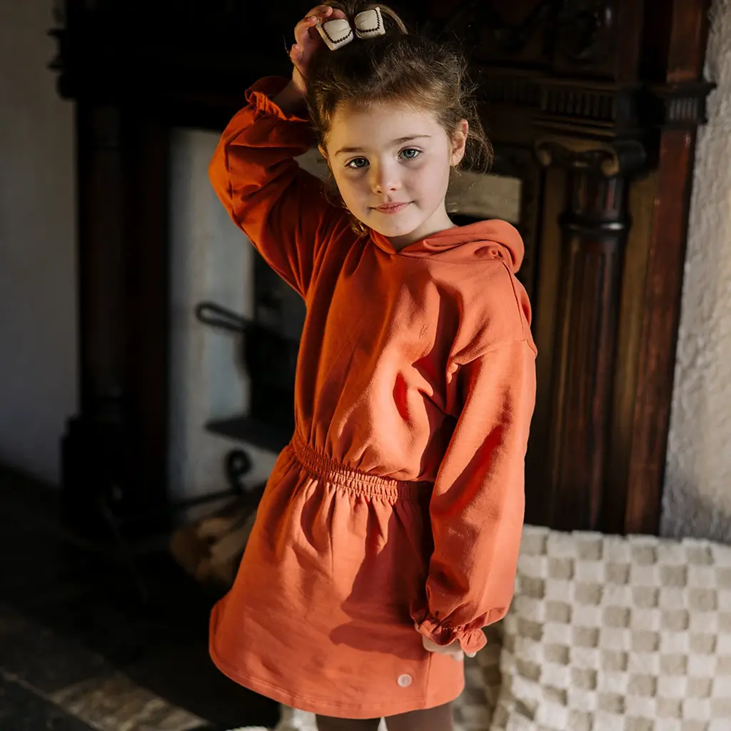 Jurk hoodie Valentina (rust red)