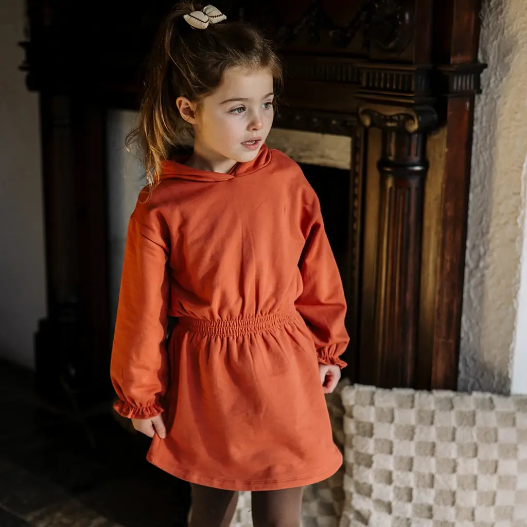 Jurk hoodie Valentina (rust red)