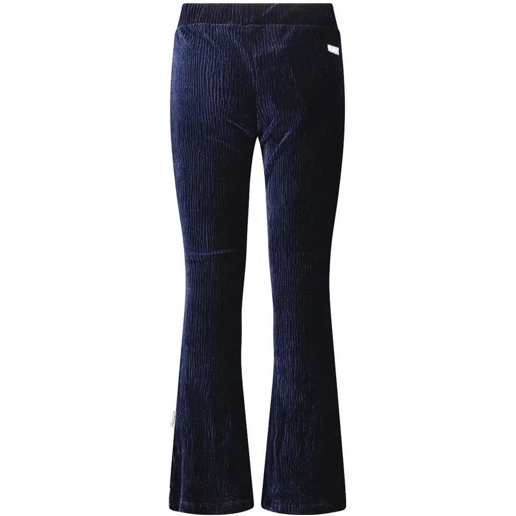 Broek Puck flared velvet (navy)