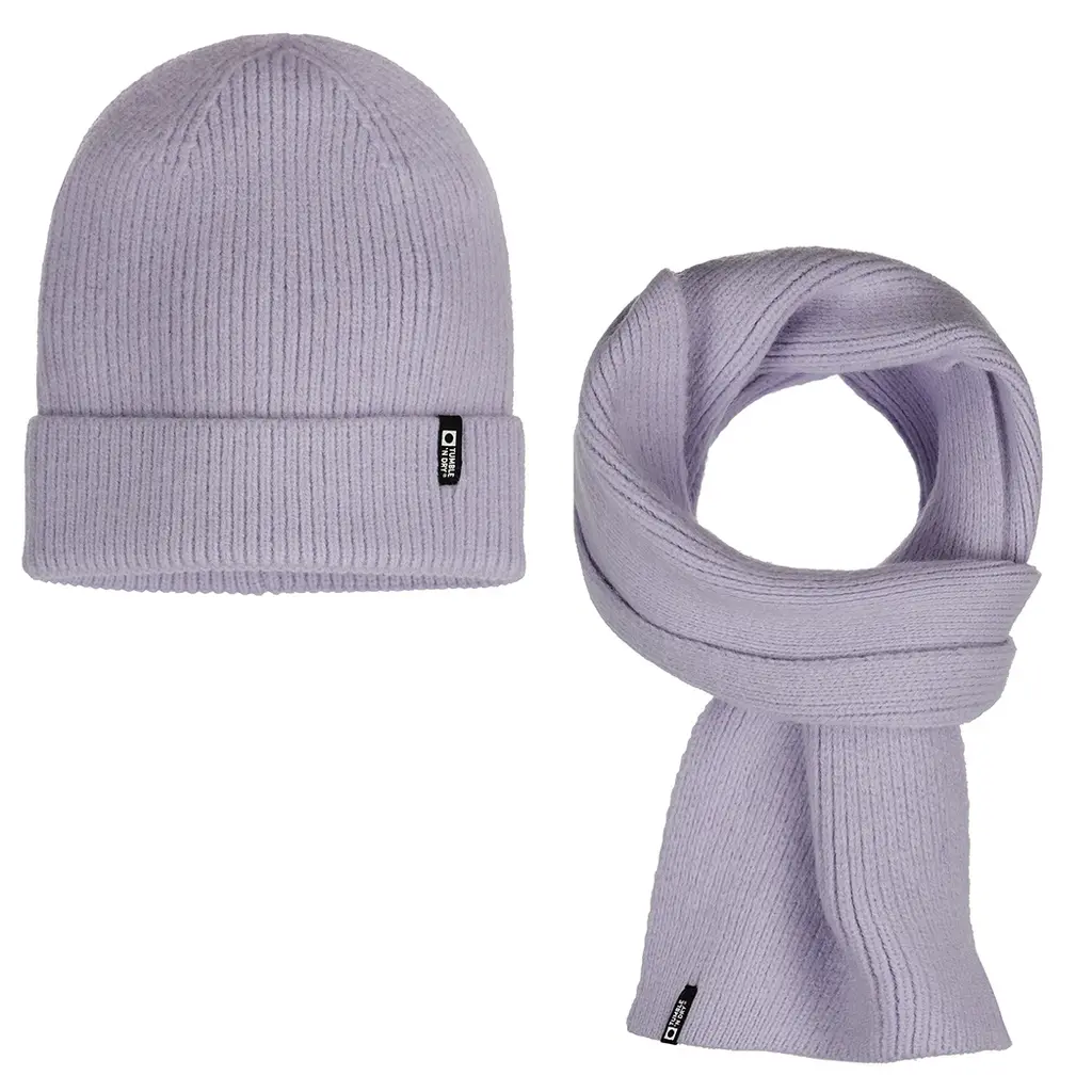 Set muts en sjaal (violet tulip)